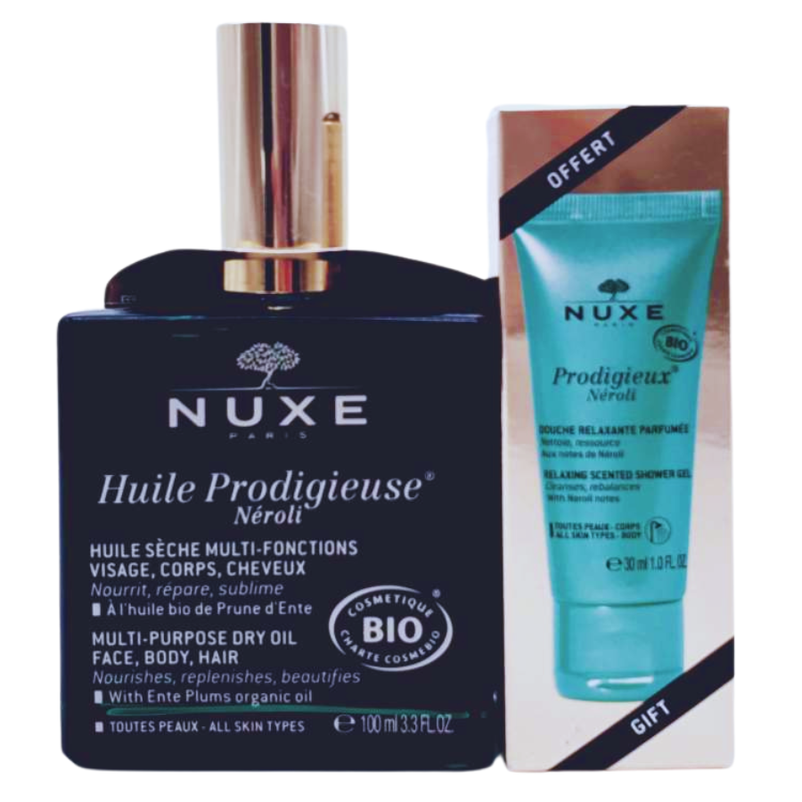 NUXE Huile Prodigieuse Neroli Gesichtspflege-set 100 ml Körperöl + 30 ml Duschgel