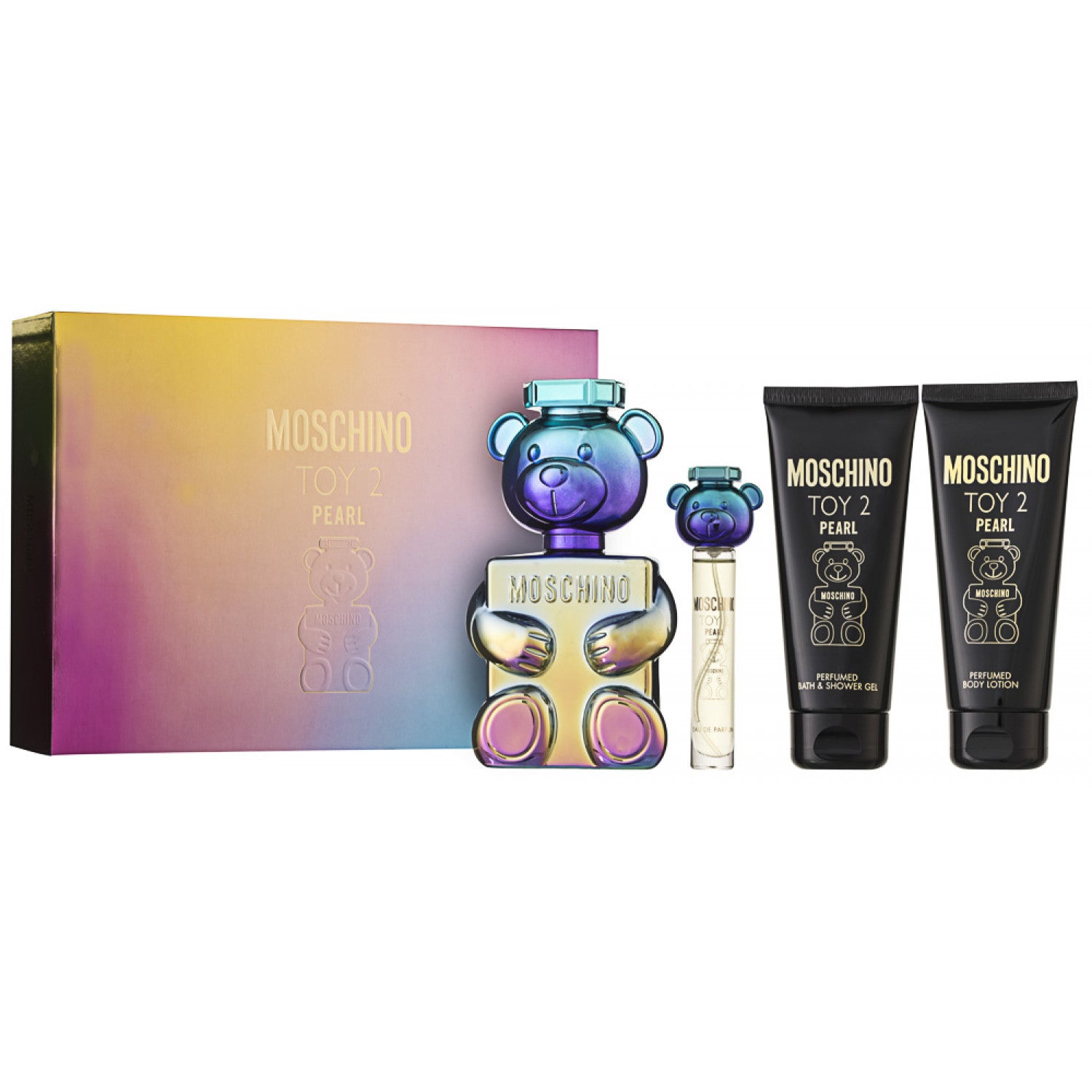Moschino Toy 2 Pearl Eau de Parfum Set 100 ml + 5 ml + 100 ml Duschgel + 100 ml Körperlotion