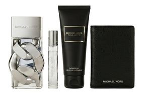 Michael Kors Pour Homme Eau de Parfum Set 100 ml + 100 ml Duschgel + 10 ml + Schwarzes Portemonnaie