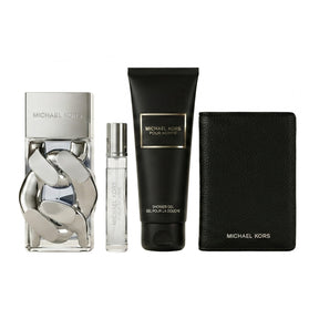 Michael Kors Pour Homme Eau de Parfum Set 100 ml + 100 ml Duschgel + 10 ml + Schwarzes Portemonnaie