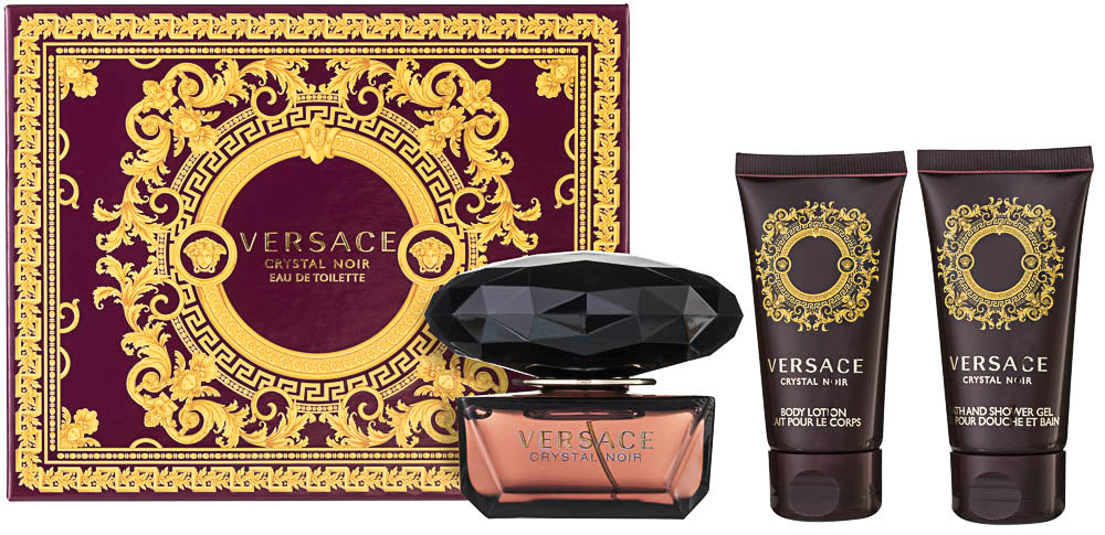 Versace Crystal Noir EDT Geschenkset EDT 50 ml + 50 ml Körperlotion + 50 ml Duschgel