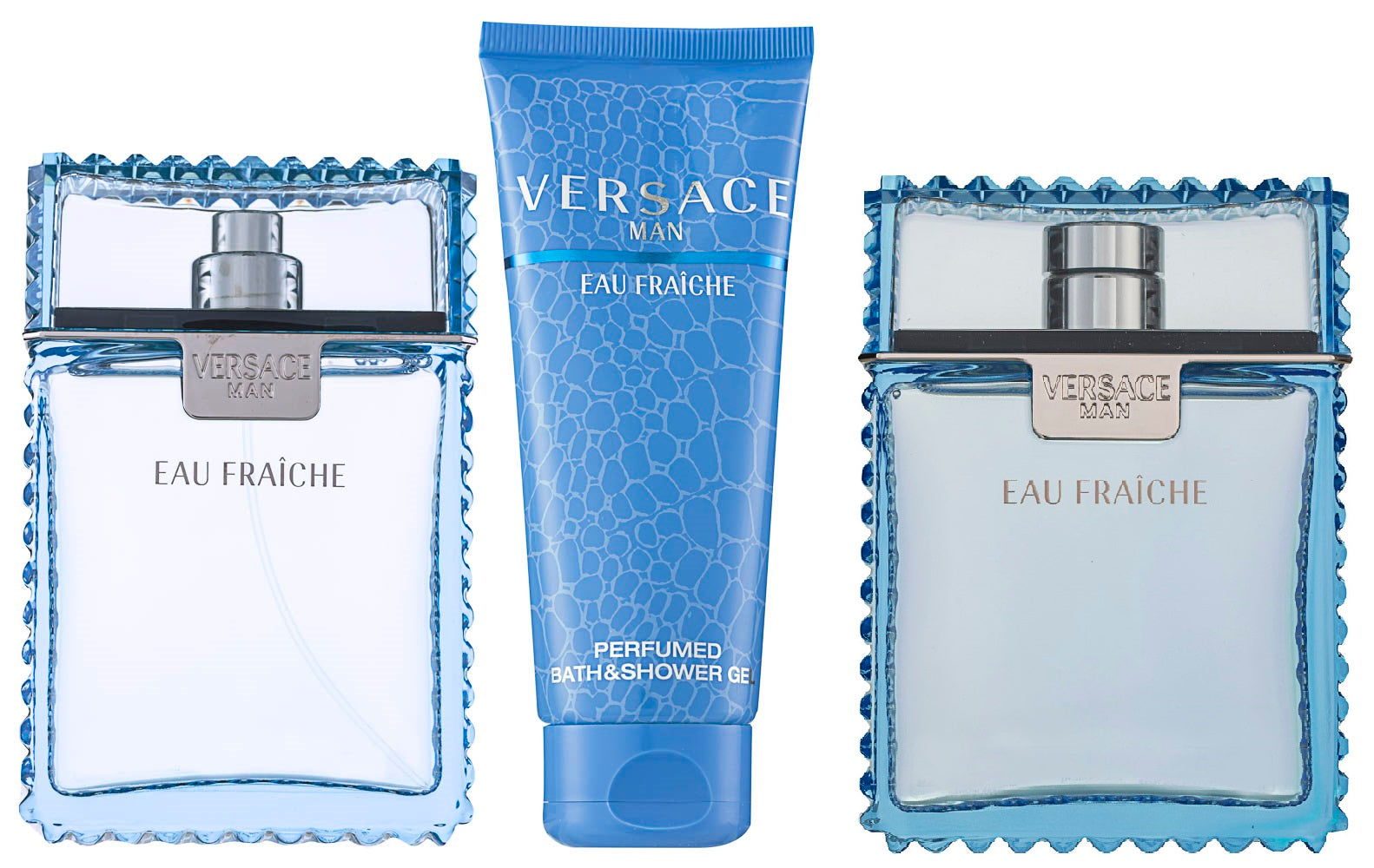 Versace Man Eau Fraiche EDT Geschenkset EDT 50 ml + 50 ml After Shave Balsam + 50 ml Duschgel