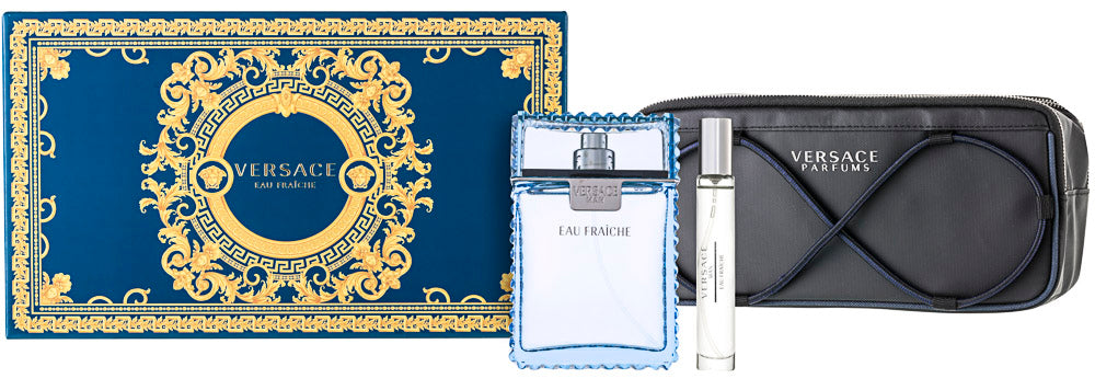 Versace Man Eau Fraiche EDT Geschenkset EDT 100 ml + EDT 10 ml + Kosmetiktasche