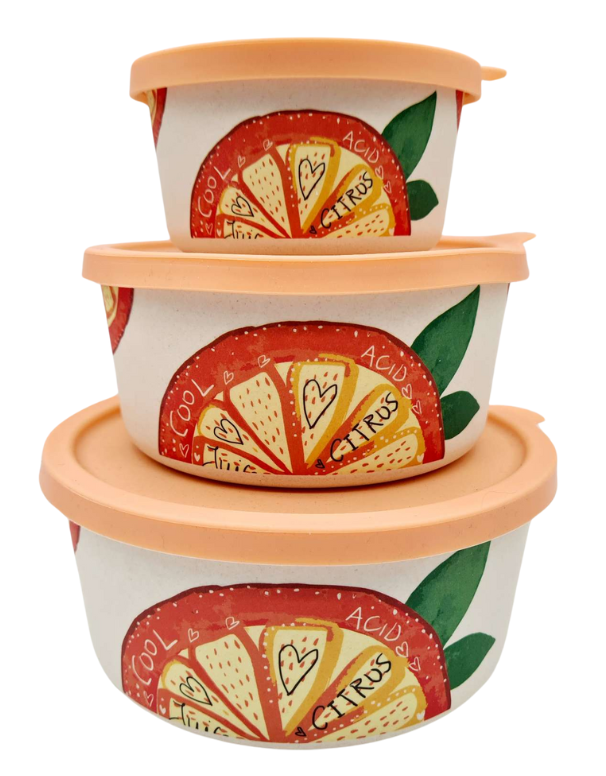 milk_shake Orange Bambus 3er Set Aufbewahrungsbox Goodie 1 Stk.