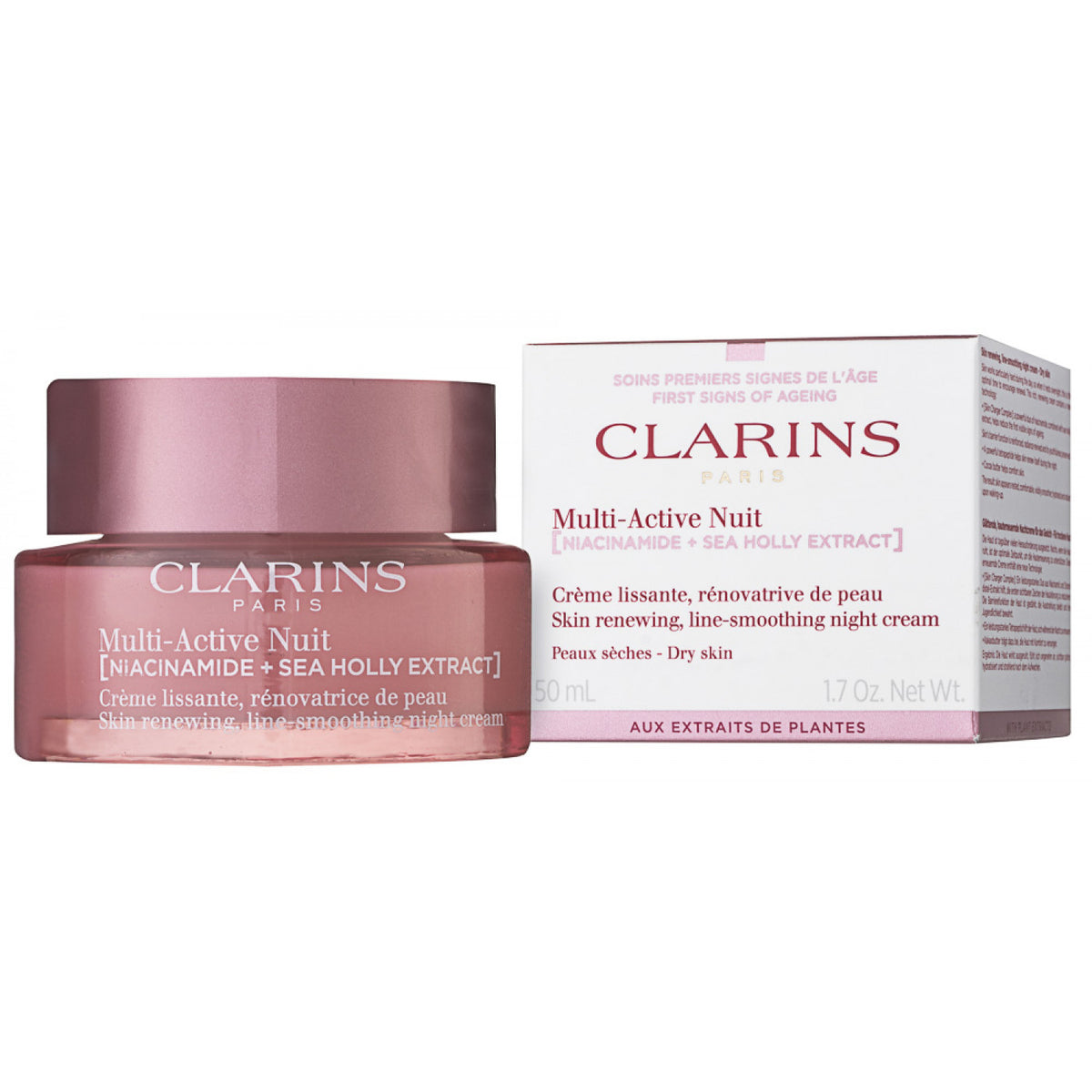 Clarins Multi-Active Nuit Niacinamide + Sea Holly Extract Dry Skin Nachtcreme 50 ml