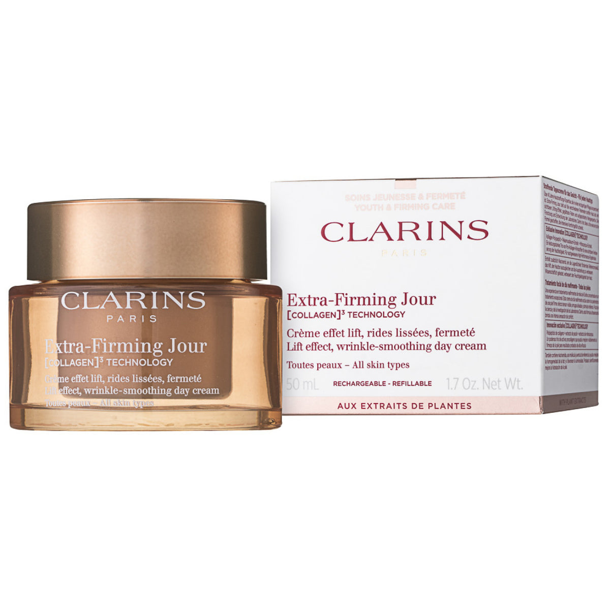 Clarins Extra-Firming Jour [COLLAGEN]³ Technology All Skin Types Tagescreme 50 ml / Nachfüllbar
