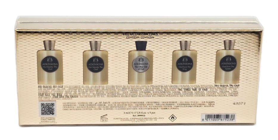 Atkinsons Oud Miniature Collection EDP Geschenkset Set 5 ml Oud Save The King + 5 ml Oud Save The Queen + 5 ml The Other Side Of Oud + 5 ml His Majesty The Oud + 5 ml Her Majesty The Oud