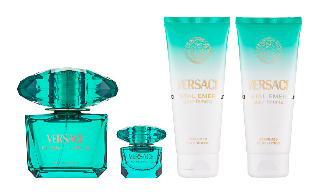 Versace Crystal Emerald Eau de Parfum Set 90 ml + 5 ml + 100 ml Duschgel + 100 ml Körperlotion