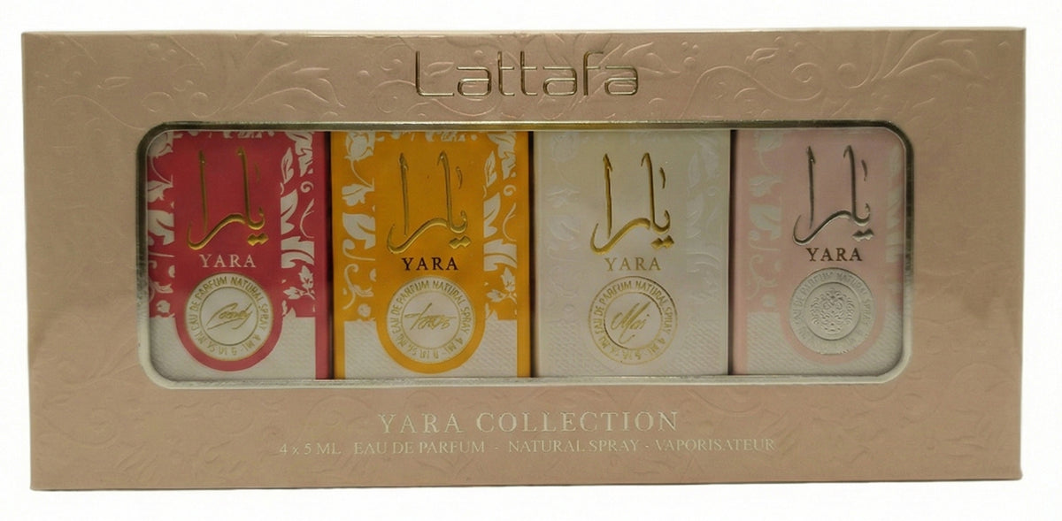 Lattafa Yara Miniature EDP Geschenkset Set 5 ml Yara + 5 ml Yara Moi + 5 ml Yara Tous + 5 ml Yara Candy