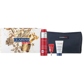 Clarins Men Energizing Gesichtsgel 50 ml Energizing Gel + 3 ml Energizing Eye Gel + 30 ml Cleansing Foam + Travel Bag