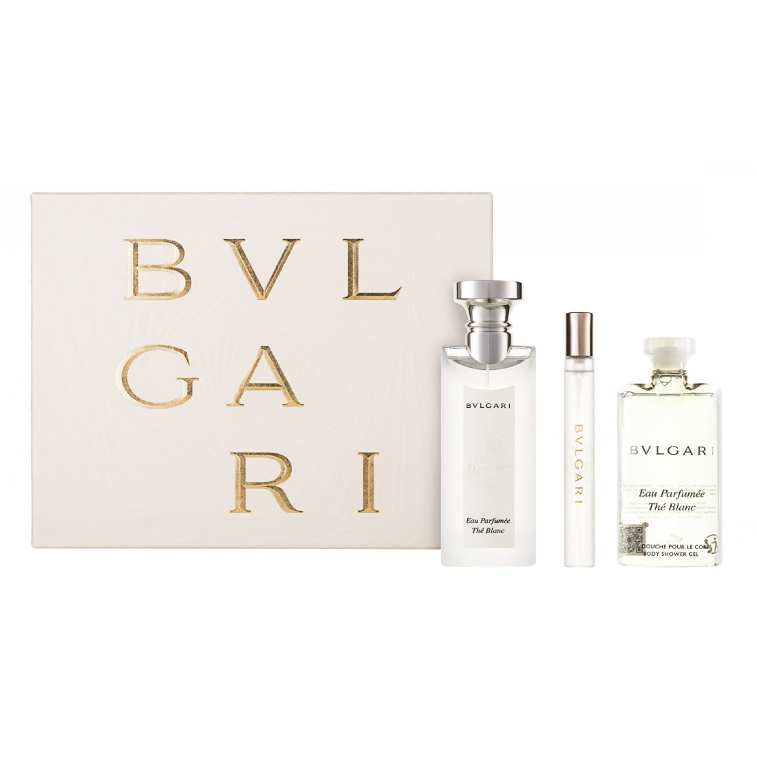 Bvlgari Eau Parfumée Thé Blanc 2025 Eau de Toilette Set 75 ml + 10 ml + 75 ml Duschgel