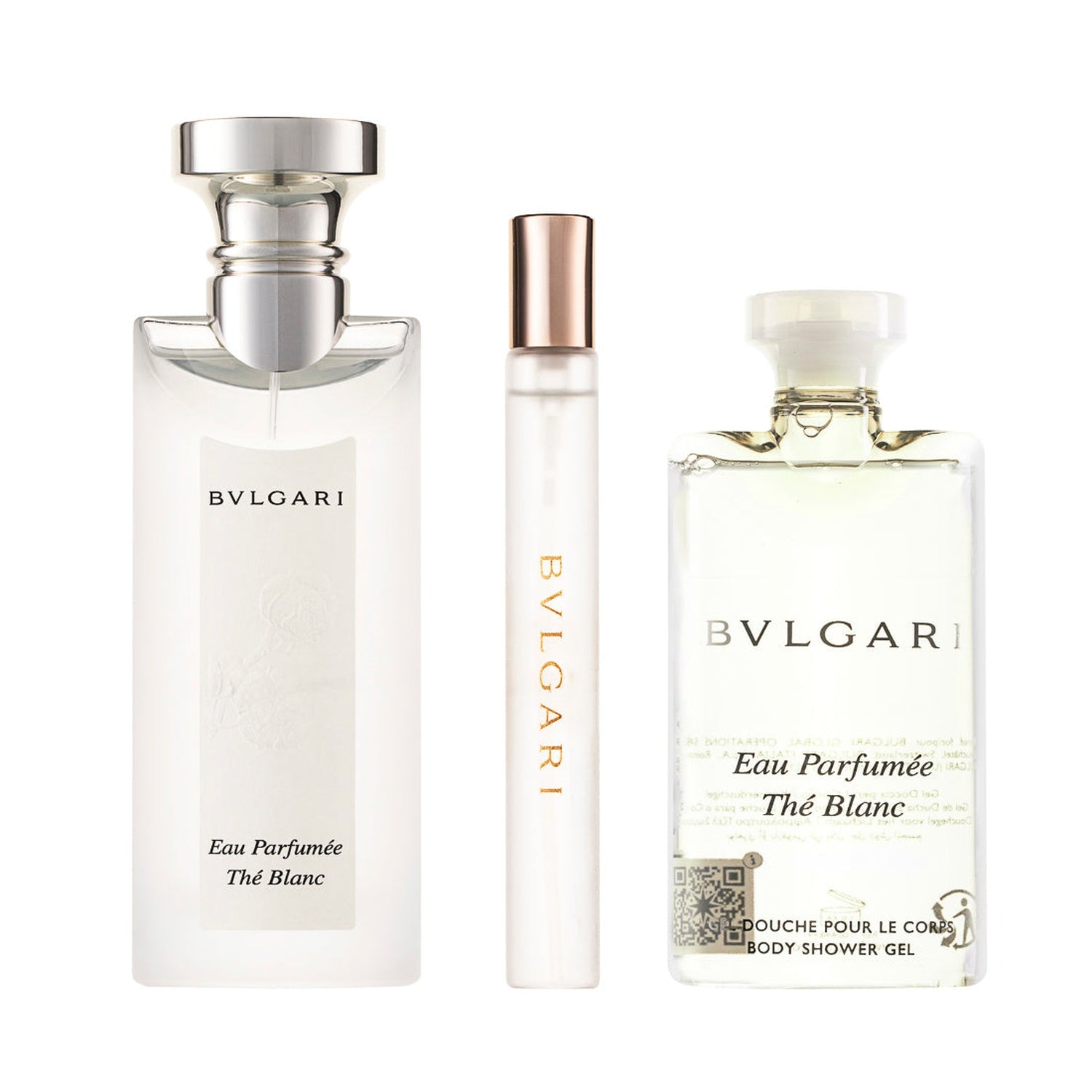 Bvlgari Eau Parfumée Thé Blanc 2025 Eau de Toilette Set 75 ml + 10 ml + 75 ml Duschgel