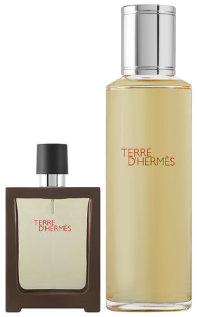 Hermès Terre d`Hermès Pour Homme Eau de Toilette Set 125 ml Nachfüllpackung + 30 ml Nachfüllbar