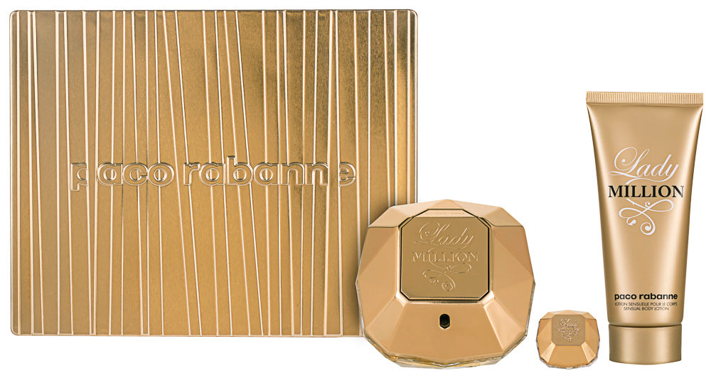 Paco Rabanne Lady Million Eau de Parfum Set 80 ml + 5 ml + 100 ml Körperlotion