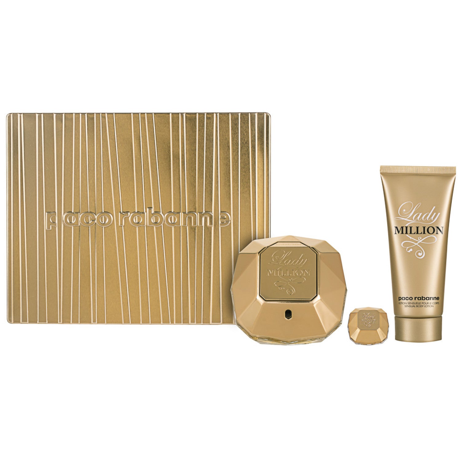 Rabanne Lady Million Eau de Parfum Set 80 ml + 5 ml + 100 ml Körperlotion