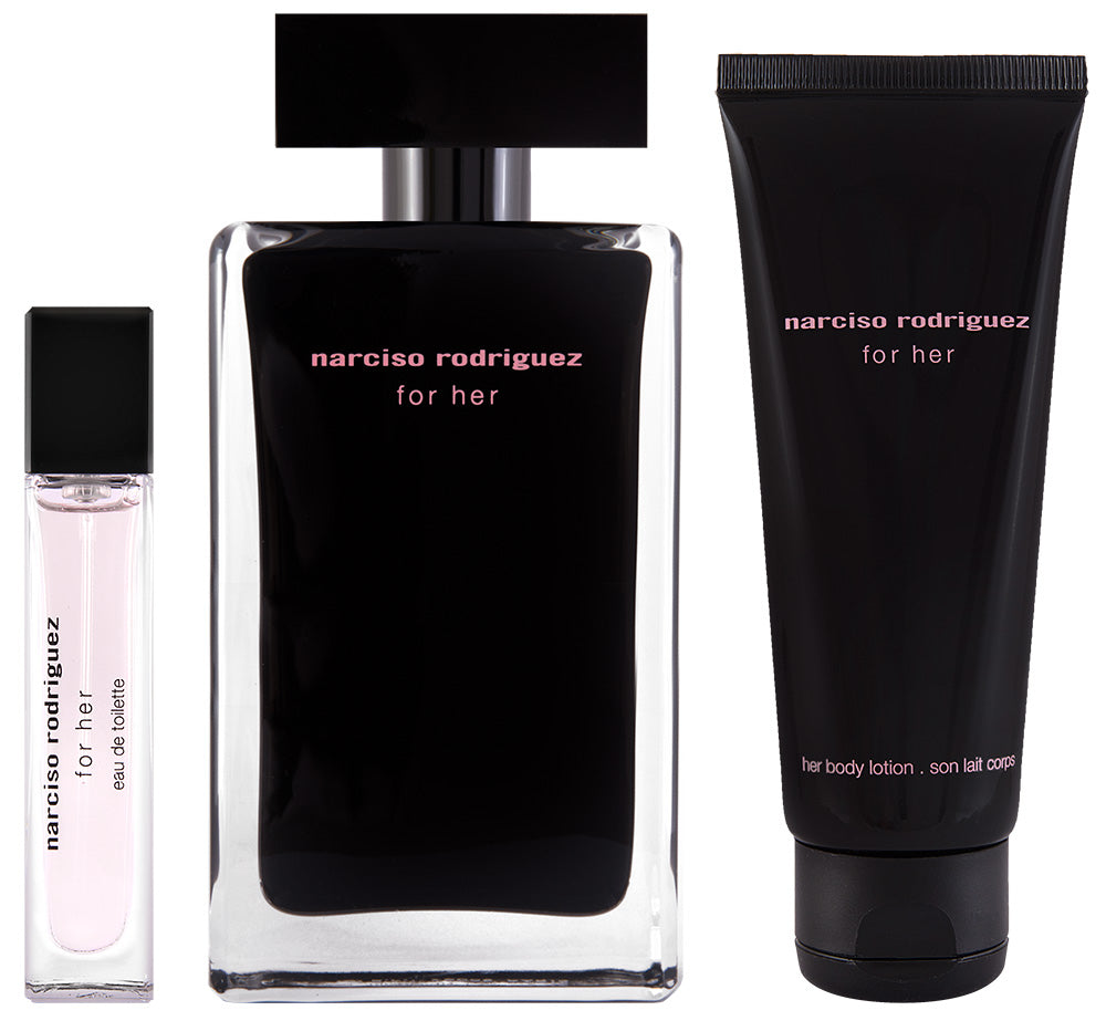 Narciso Rodriguez For Her Eau de Toilette Set 100 ml + EDT 10 ml + 75 ml Körperlotion