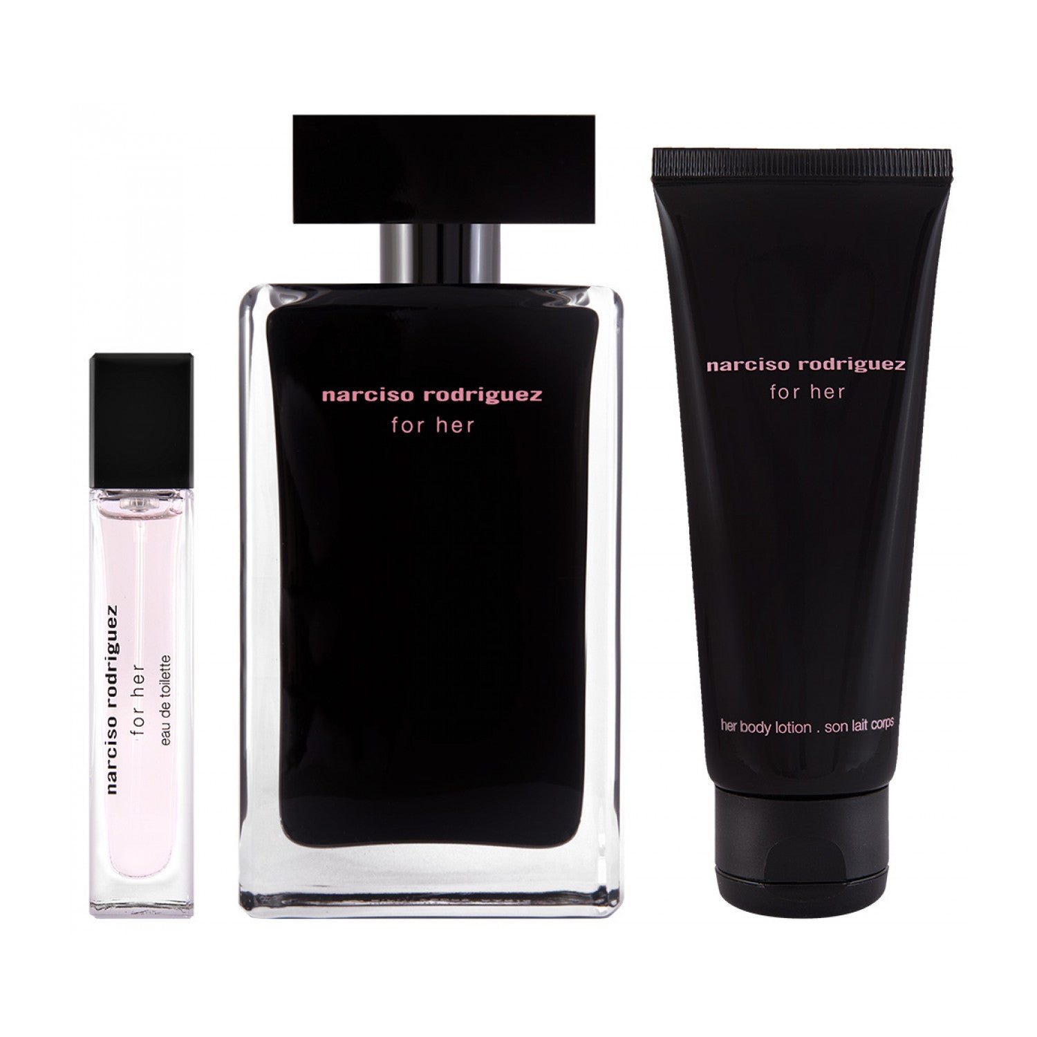 Narciso Rodriguez For Her Eau de Toilette Set 100 ml + 10 ml + 50 ml Körperlotion