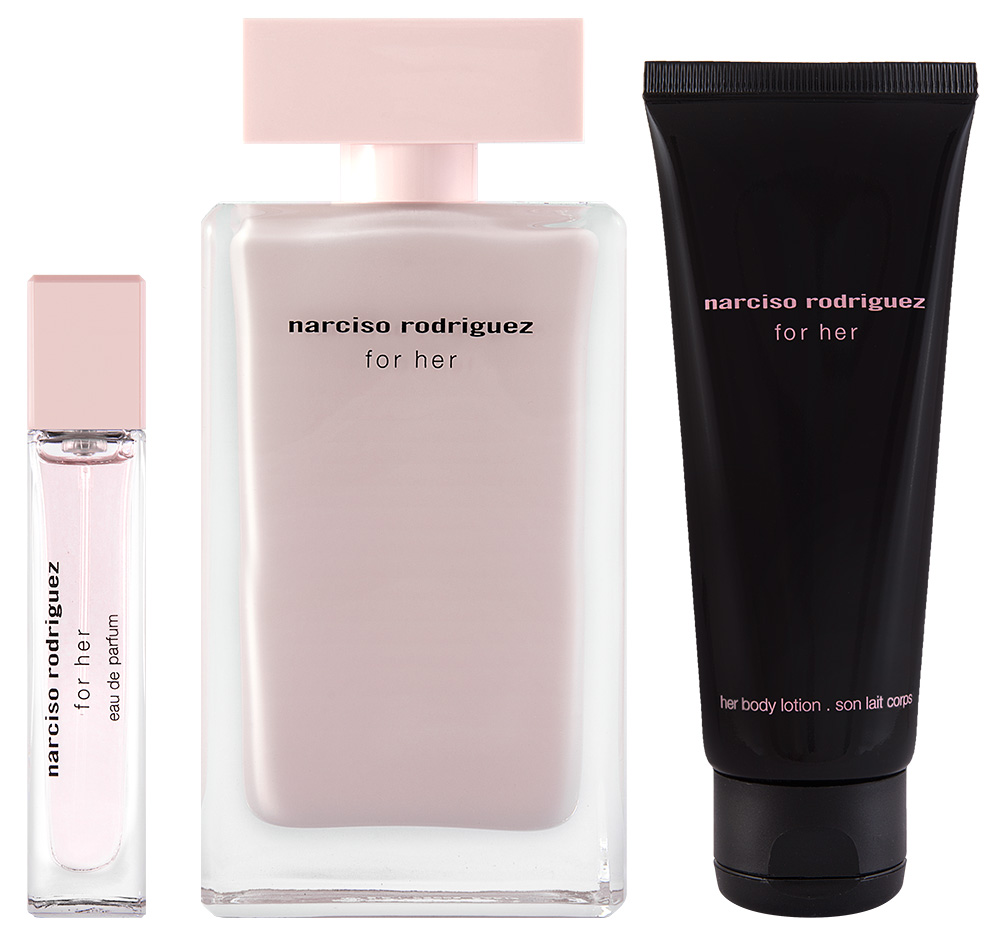 Narciso Rodriguez For Her Eau de Parfum Set 100 ml + 10 ml + 75 ml Körperlotion