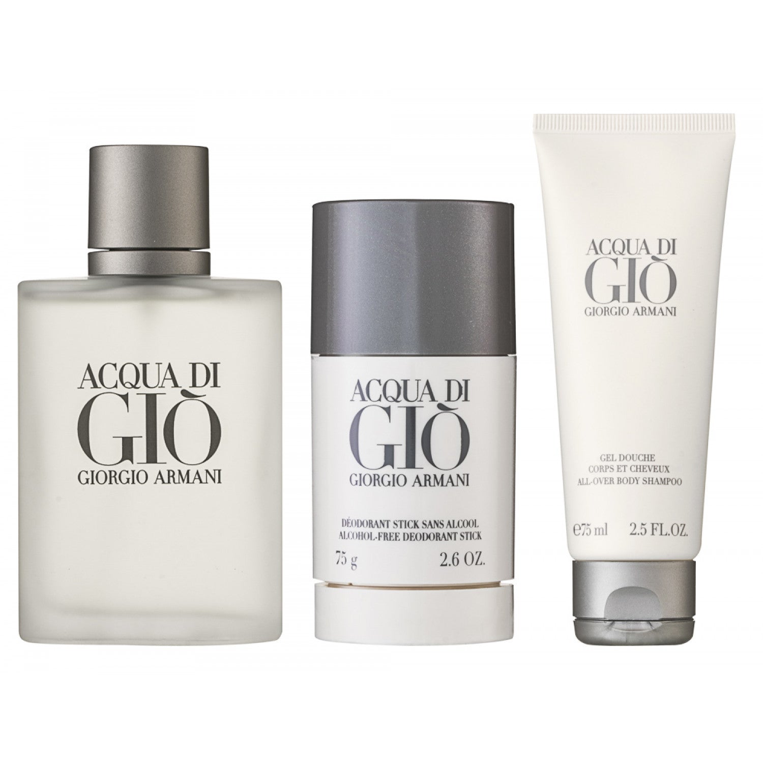 Giorgio Armani Acqua di Gio Eau de Toilette Set 100 ml + 75 ml Duschgel  + 75 ml Deodorant Stick + Tasche