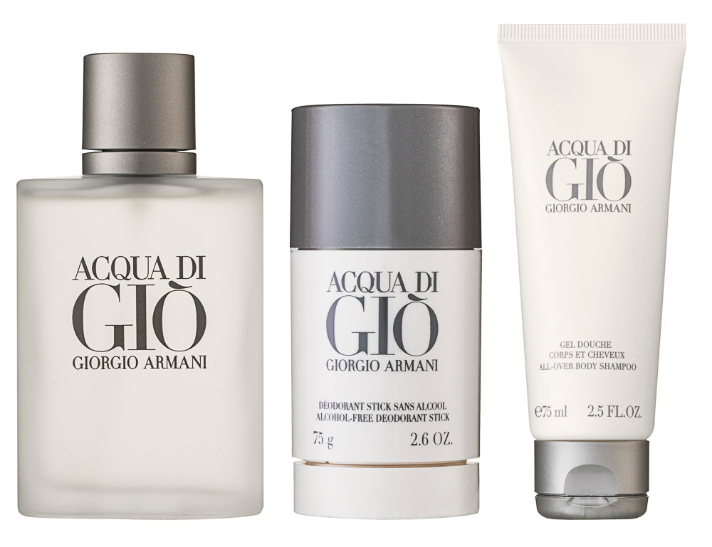 Giorgio Armani Acqua di Gio Eau de Toilette Set 100 ml + 75 ml Duschgel  + 75 ml Deodorant Stick + Tasche