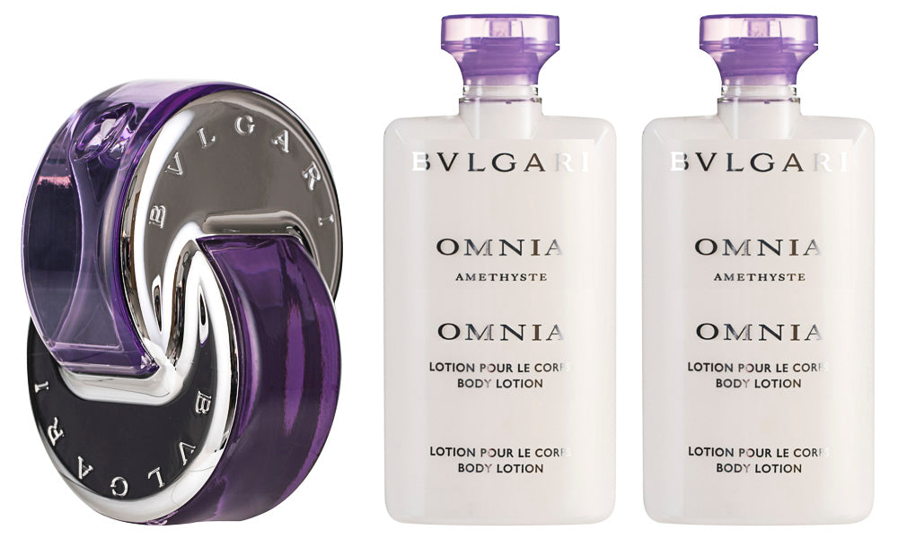 Bvlgari Omnia Amethyste Eau de Toilette Set 65 ml + 2x75 ml Körperlotion + Tasche