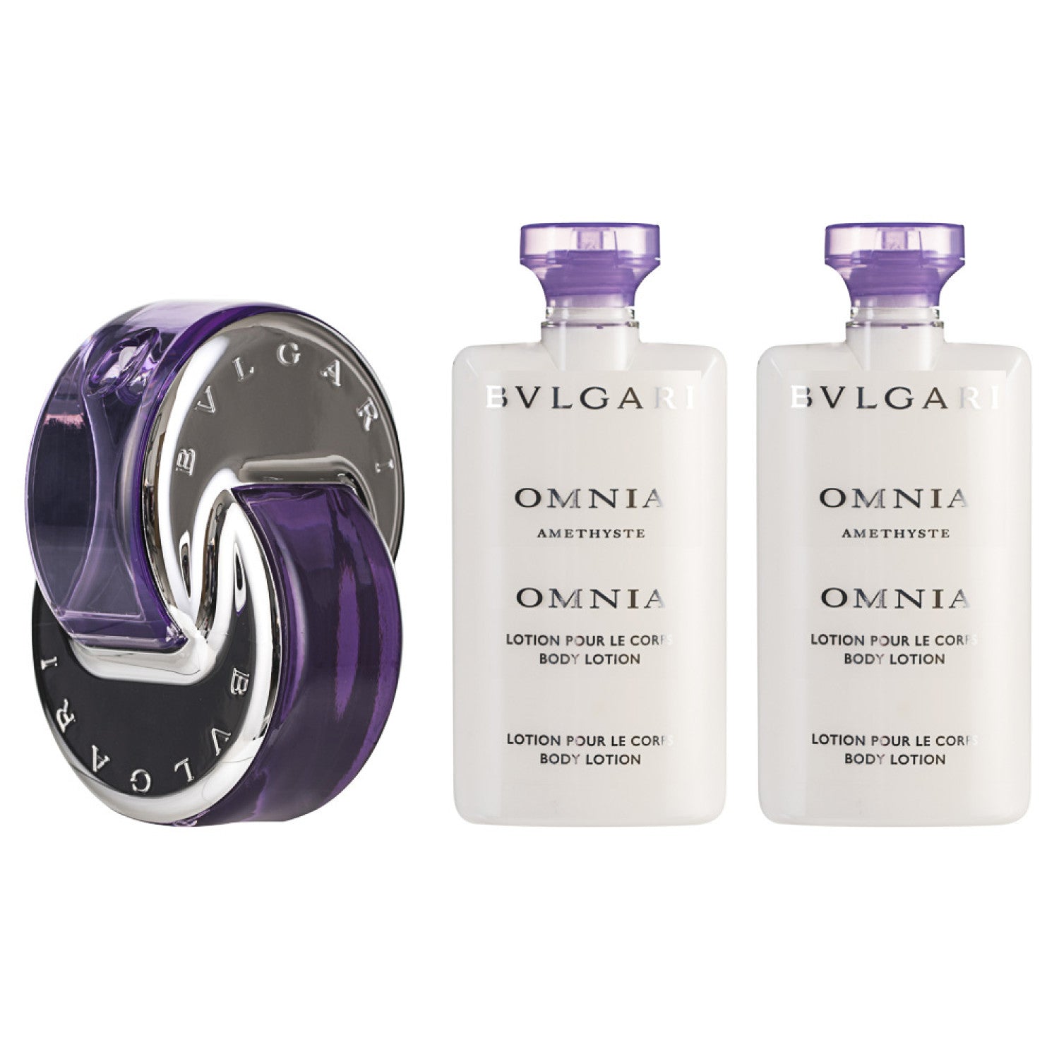 Bvlgari Omnia Amethyste Eau de Toilette Set 65 ml + 2x75 ml Körperlotion + Tasche