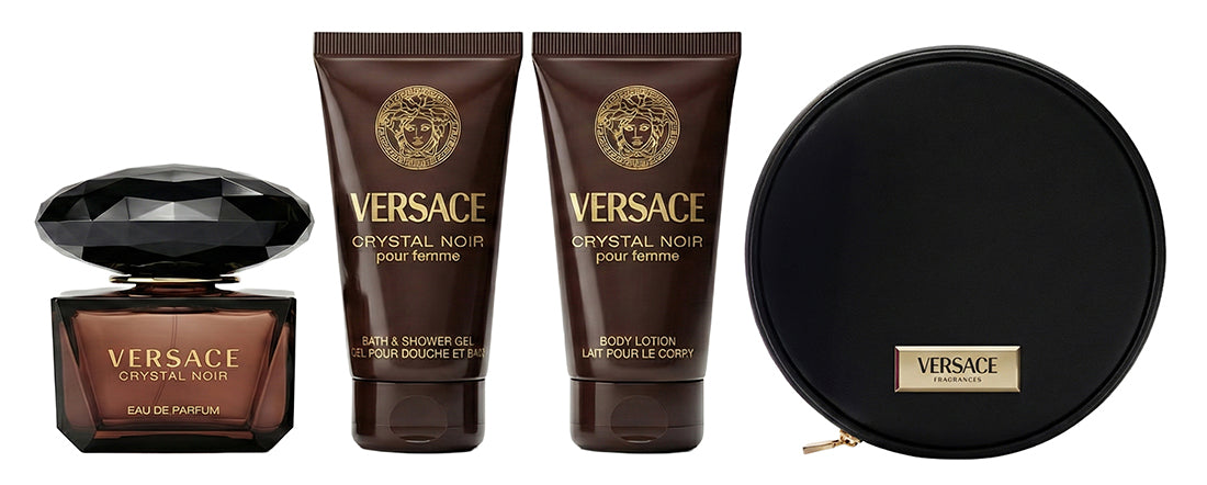 Versace Crystal Noir Eau de Parfum Set 90 ml + 100 ml Dushgel + 100 ml Körperlotion + Tasche