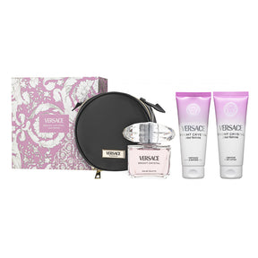 Versace Bright Crystal Eau de Toilette Set 90 ml + 100 ml Körperlotion + 100 ml Duschgel + Tasche