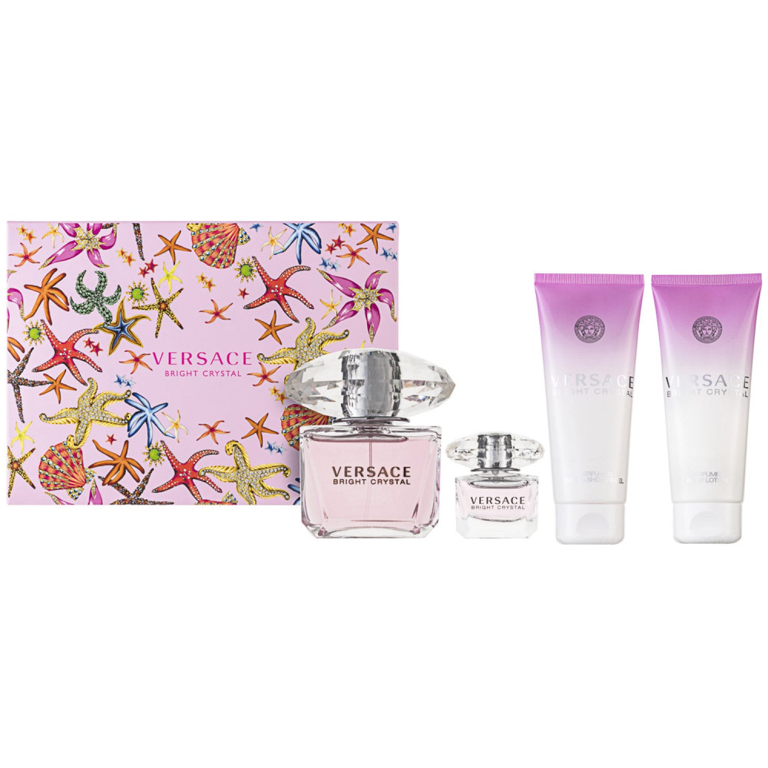 Versace Bright Crystal Eau de Toilette Set 90 ml + 5 ml + 100 ml Körperlotion + 100 ml Duschgel
