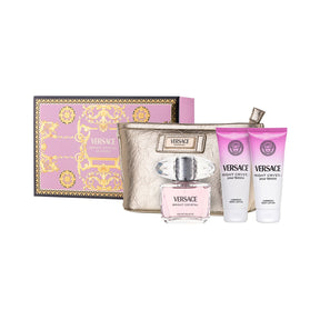 Versace Bright Crystal Eau de Toilette Set 90 ml + 100 ml Körperlotion + 100 ml Duschgel + Tasche