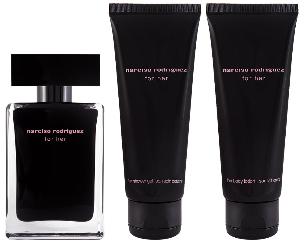 Narciso Rodriguez For Her EDT Geschenkset EDT 50 ml + 50 ml Körperlotion + 50 ml Duschgel