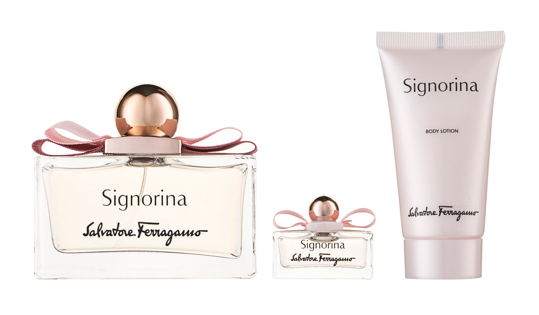 Salvatore Ferragamo Signorina Eau de Parfum  Set 100 ml + 5 ml + 50 ml  Körperlotion
