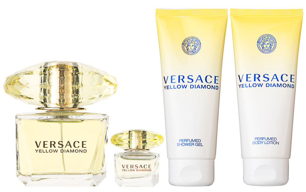 Versace Yellow Diamond Eau de Toilette Set 90 ml + 5 ml + 100 ml Körperlotion + 100 ml Duschgel 