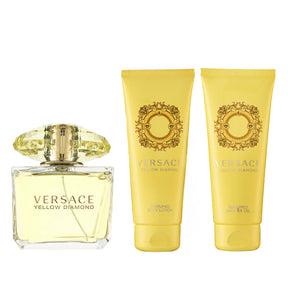 Versace Yellow Diamond Eau de Toilette Set 90 ml + 100 ml Duschgel + 100 ml Körperlotion + 1 St. Kosmetiktasche