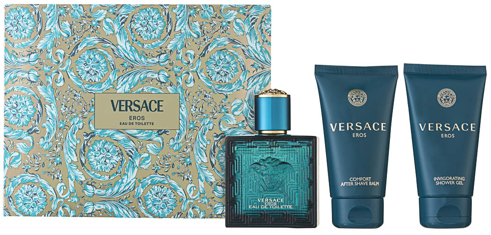 Versace Eros Pour Homme Eau de Toilette  Set 50 ml + 50 ml Duschgel + 50 ml Aftershave Balm