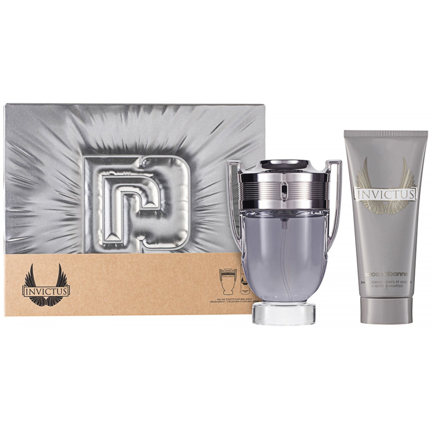 Rabanne Invictus Eau de Toilette Set 100 ml + 100 ml Duschgel