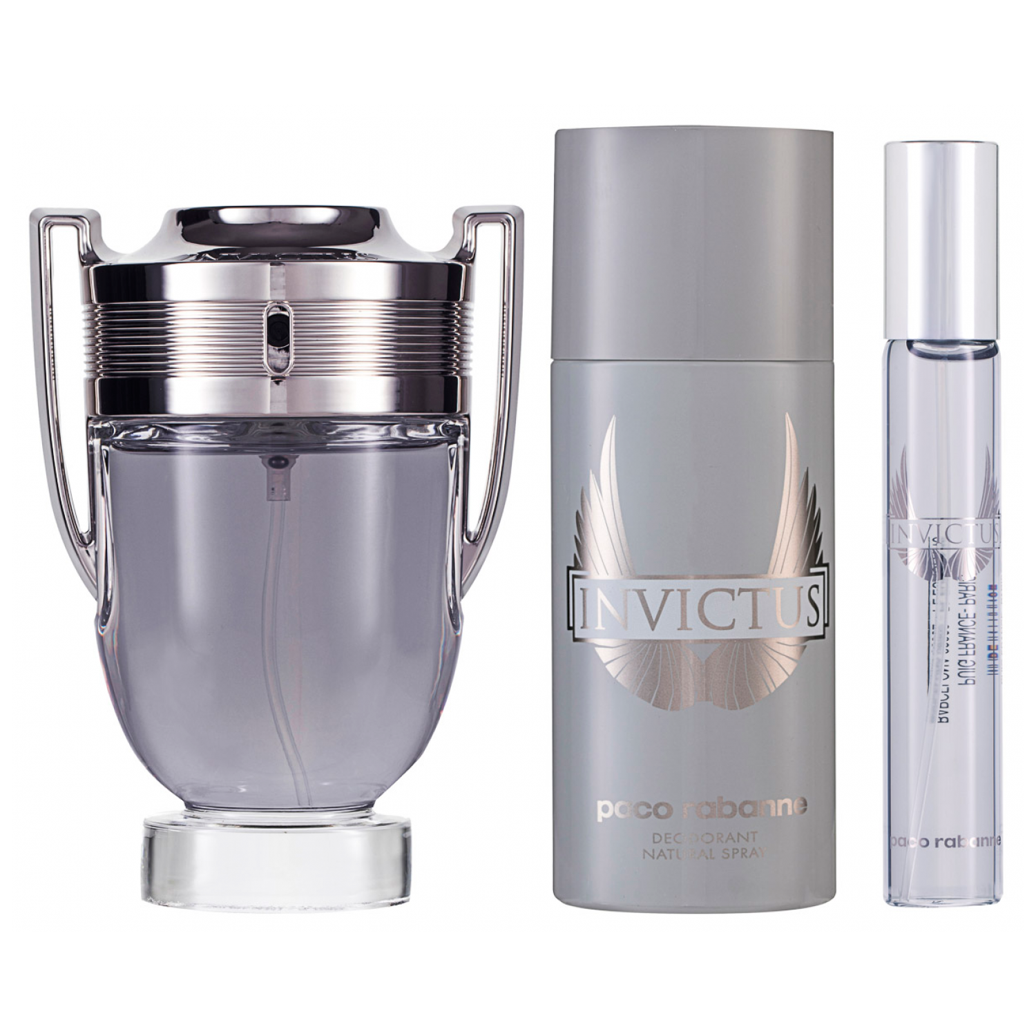 Rabanne Invictus Eau de Toilette Set 100 ml + 10 ml + 150 ml Deodorant Spray