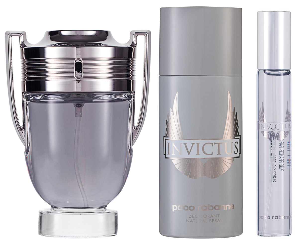 Rabanne Invictus Eau de Toilette Set 100 ml + 10 ml + 150 ml Deodorant Spray