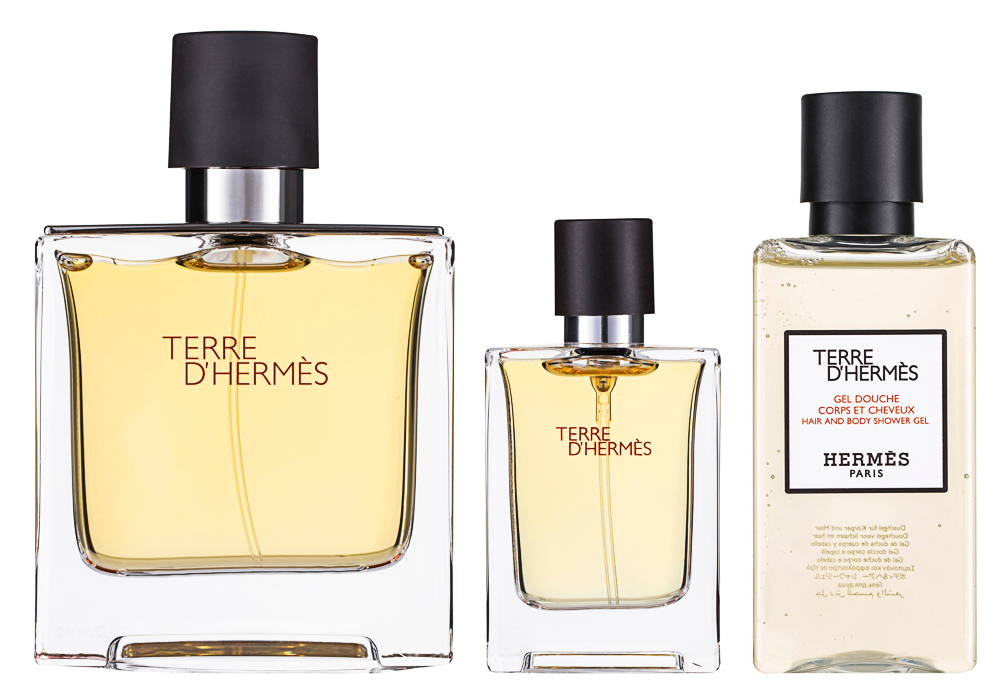 Hermès Terre d`Hermès Parfum Set 75 ml + 15 ml + 40 ml Duschgel