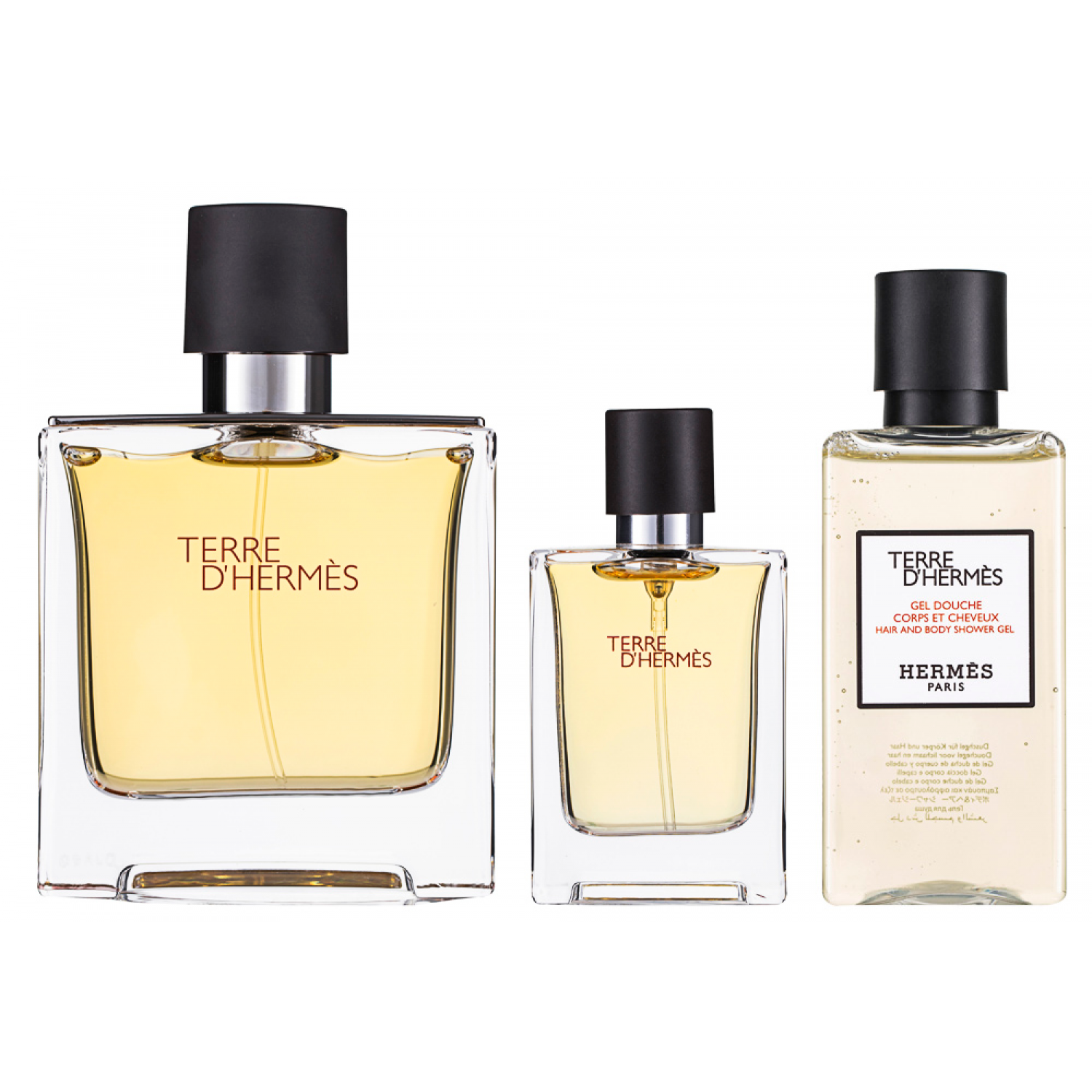 Hermès Terre d`Hermès Parfum Set 75 ml + 15 ml + 40 ml Duschgel
