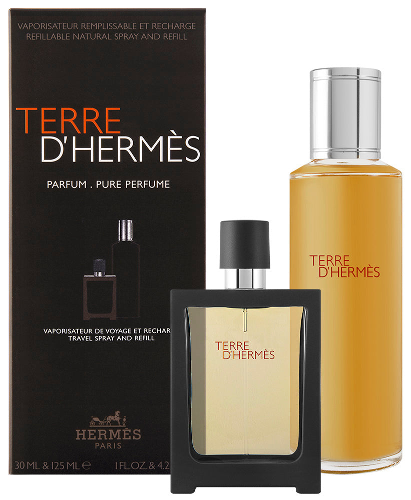 Hermès Terre d`Hermès Parfum Set 125 ml Nachfüllung + 30 ml Nachfüllbar