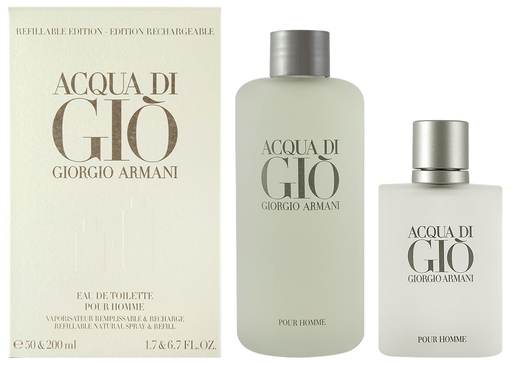 Giorgio Armani Acqua di Gio EDT Geschenkset EDT 200 ml Nachfüllung + EDT 50 ml Nachfüllbar
