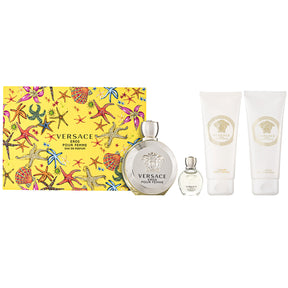 Versace Eros Pour Femme Eau de Parfum Set 100 ml + 5 ml + 100 ml Körperlotion + 100 ml Duschgel
