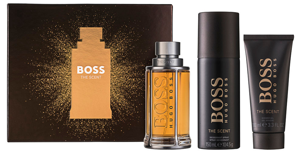 Hugo Boss The Scent For Him Eau de Toilette Hugo Boss The Scent For Him EDT GS 100ml + 150ml Deo Spray + 100ml DG OVP NEU