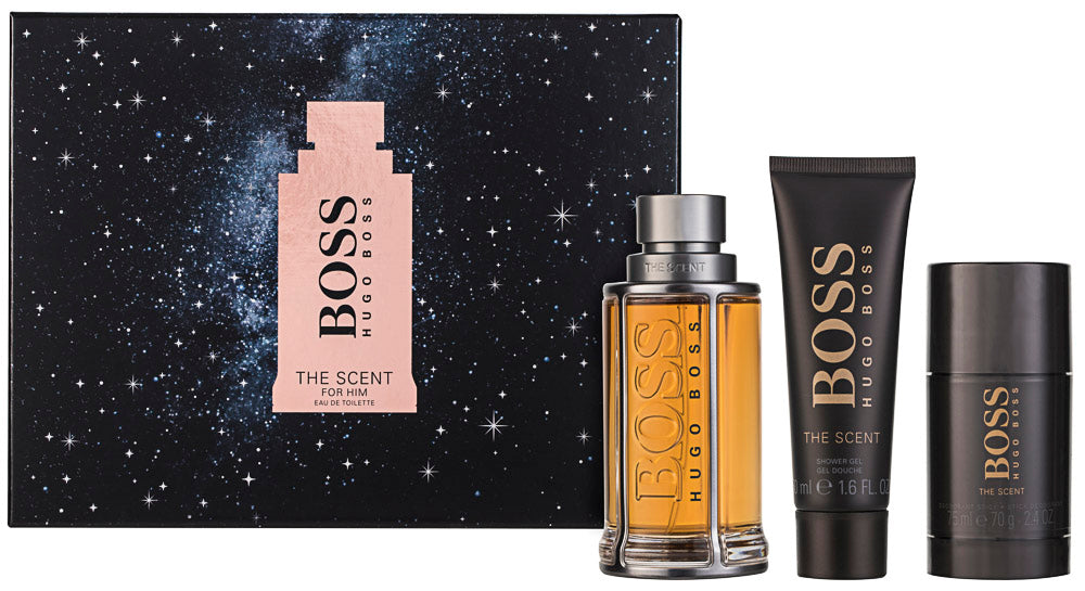 Hugo Boss The Scent For Him Eau de Toilette Set 100 ml + 75 ml Deodorant Stick + 50 ml Duschgel
