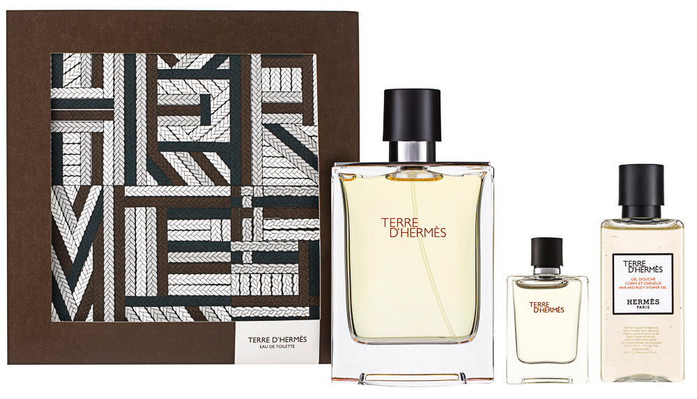 Hermès Terre d`Hermès Pour Homme EDT Geschenkset EDT 100 ml + EDT 5 ml + 40 ml Duschgel