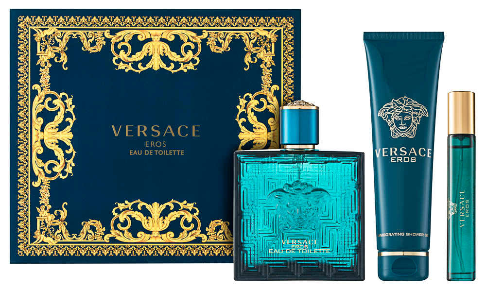 Versace Eros Pour Homme EDT Geschenkset EDT 100 ml + EDT 10 ml + 100 ml Duschgel