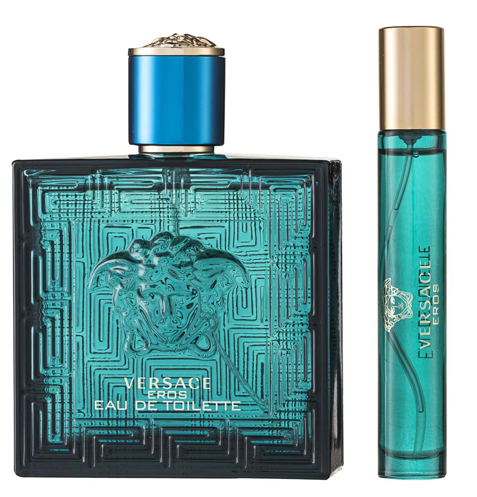 Versace Eros Pour Homme EDT Geschenkset EDT 100 ml + EDT 10 ml + Tasche