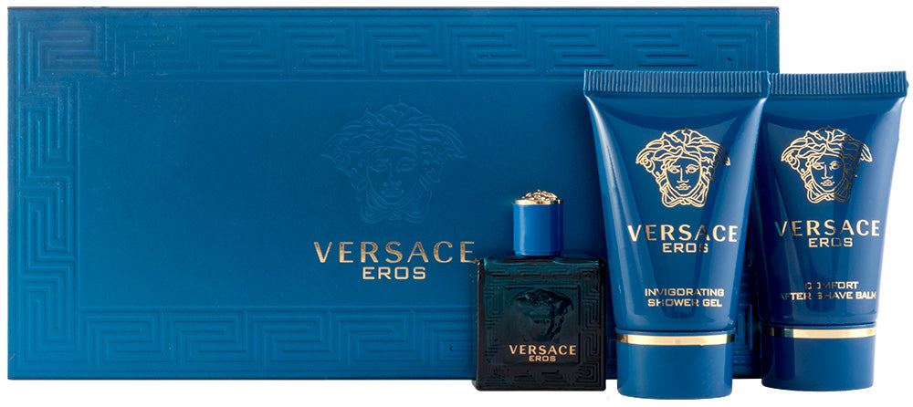 Versace Eros Pour Homme EDT Geschenkset EDT 5 ml + 25 ml Körperlotion + 25 ml Duschgel