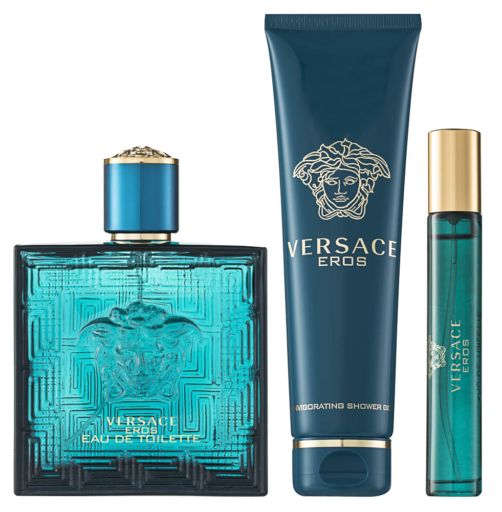 Versace Eros Pour Homme EDT Geschenkset EDT 100 ml + EDT 10 ml + 100 ml Duschgel